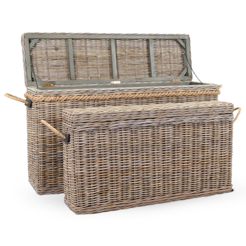 Sand & Stable Kent 2 Piece Wicker Trunk Set & Reviews Wayfair